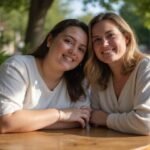 Een plus size vrouw deelt een intieme en blije date