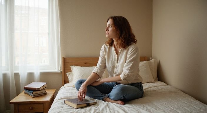 Een vrouw in haar mid 40