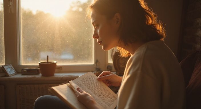 Een spontane foto van een persoon die een boek leest. Een spontane foto van een persoon die een boek leest.
